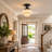 1-Light Vintage Schoolhouse Fluted Glass Semi-Flush Mount Ceiling Light, Dimmable-1097266423