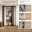 Porte de placard pliante moderne cintrée à âme pleine de 183 cm x 203 cm avec panneau d'accent en PVC aspect cuir, quincaillerie d'installation incluse-132127725