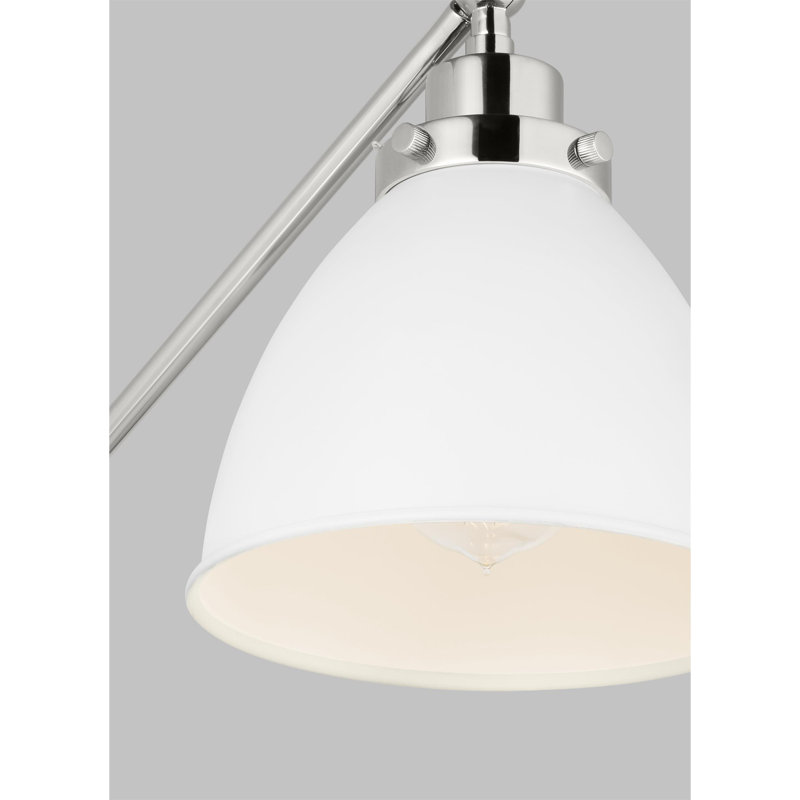 Wellfleet 1 - Light Armed Sconce, Matte White, Polished Nickel