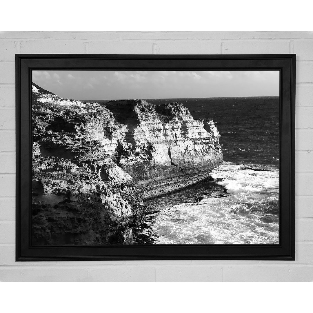 Die Wellen auf dem Ozean Cove B N W Gerahmter Druck