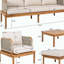 Ensemble de conversation d'extérieur 5 pièces en bois d'acacia et corde
