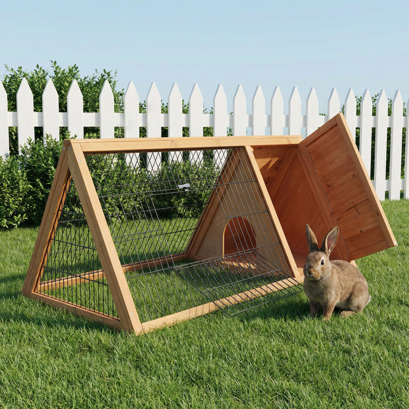 Maurice Weather Resistant Rabbit Hutch,wood, Natural