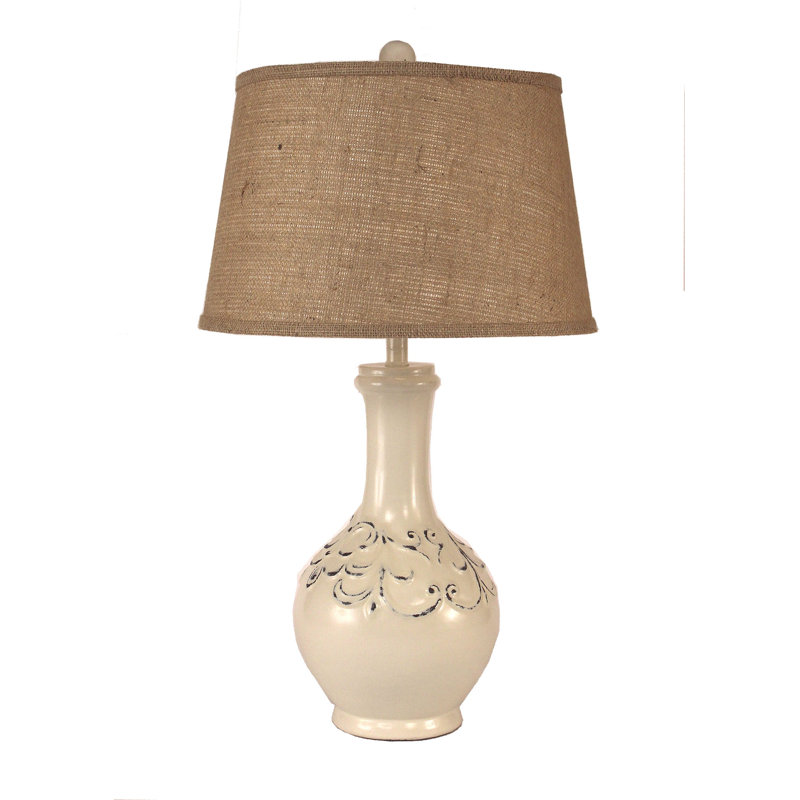 Lampe de table 30" fleur de lis tear drop Lawlor