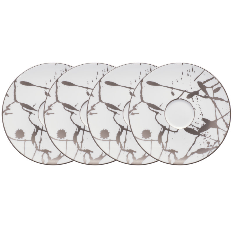 Soucoupes Noritake Raptures, 6 1/4 po, Platine