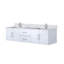 Meuble-lavabo double bleu marine 72 po X P 22 po D, dessus en marbre de Carrare et ensemble de robinet-117844494