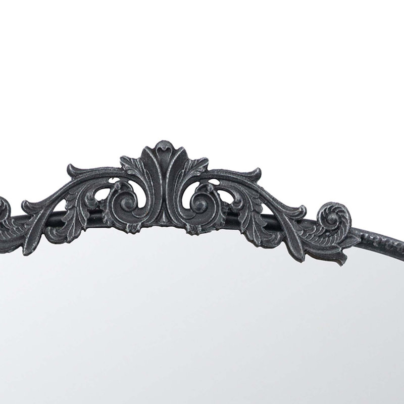 Miroir mural classique avec cadre d'inspiration baroque, 36 po x 24 po, Noir, noir, noir, noir