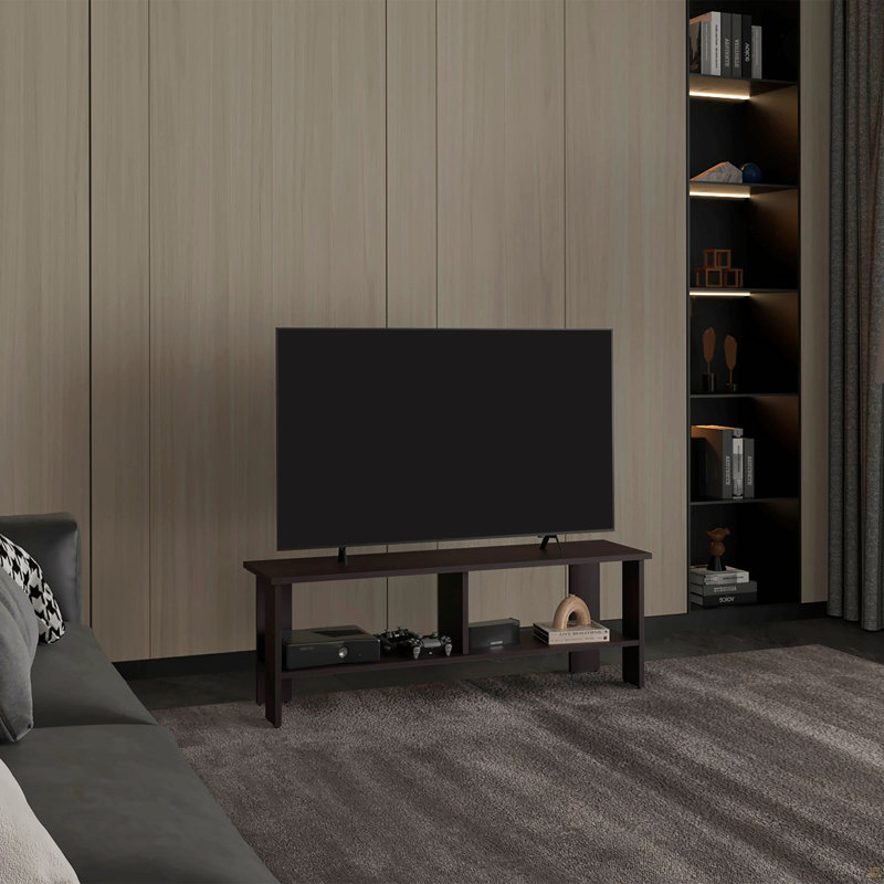 Meuble télé 47 po avec deux tablettes, Black