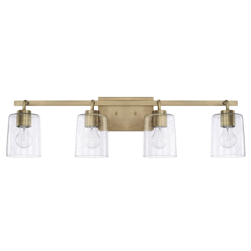 Greyson 4 - Light Dimmable Vanity Light, Aged Brass