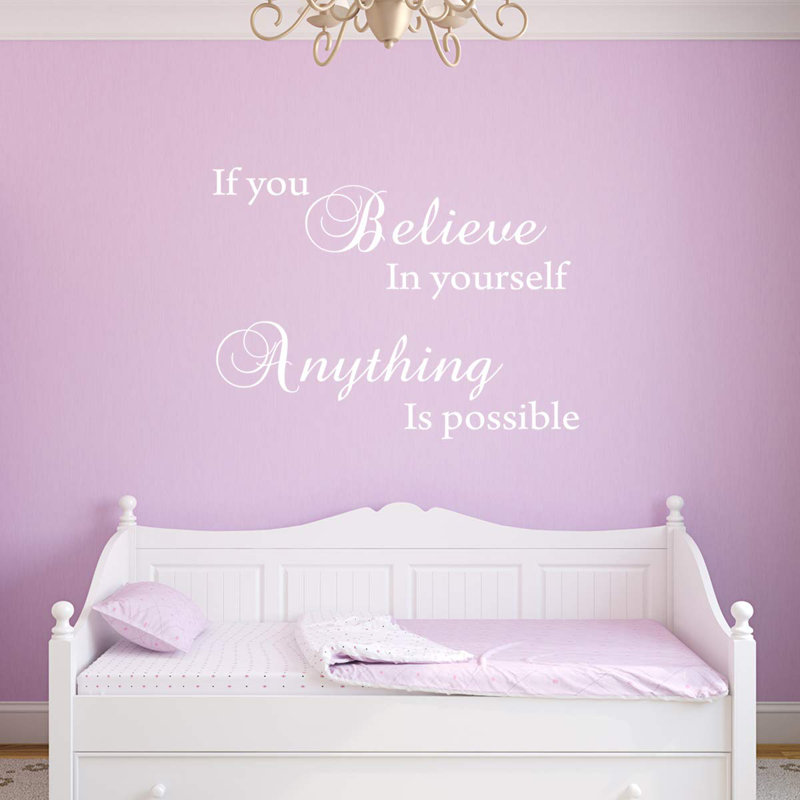 Adhésif décoratif «If you Believe in Yourself», tout est possible, H 22 po x l 30 po, Blanc