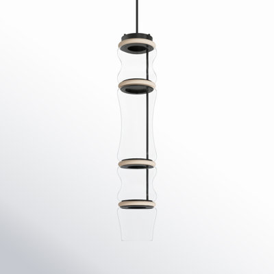 Poinsettia 4 Light Glass Dimmable LED Pendant