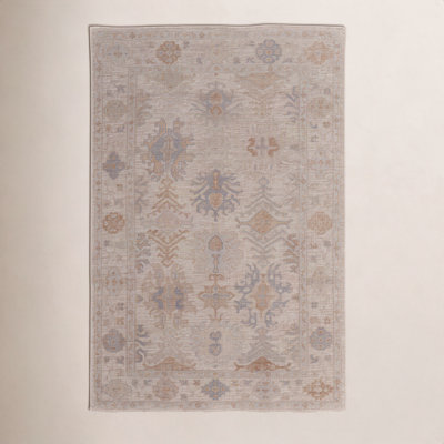 Fergerson Light Brown Hand-Knotted Floral Rug