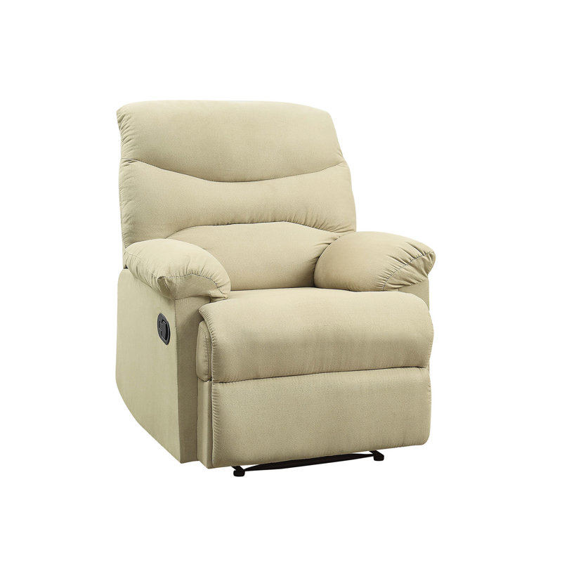 Fauteuil inclinable beige avec accoudoirs coussinés, Beige