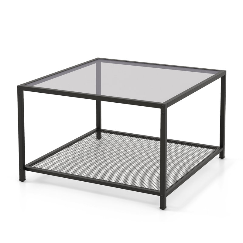 Sabreena Glass Top Coffee Table, Gray