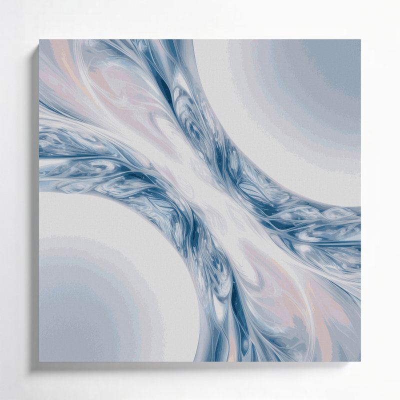 "Gradient Abstract" 68, art mural sur toile grise, H 32 po x l 32 po