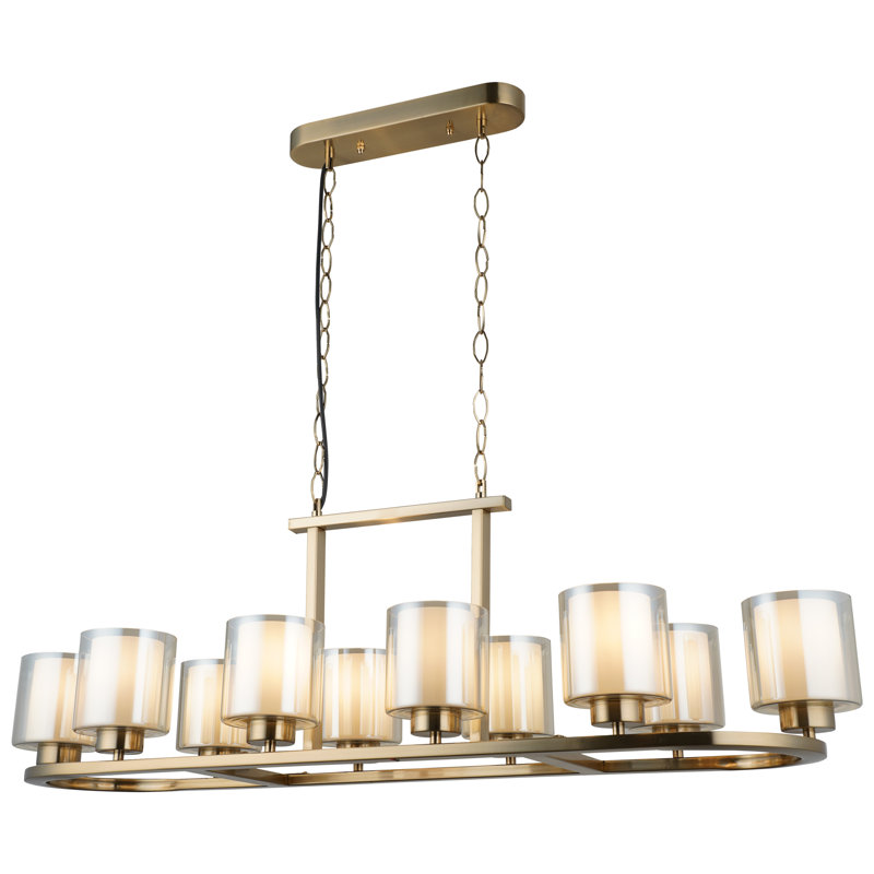 Mirona 10 - Light Antique Brass Chandelier Pendant