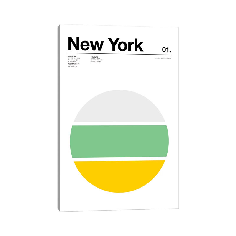 New York 1 Piece Wall Art on Canvas, 101.6 cm H x 66.04 cm W x 1.91 cm D, Wrapped Canvas