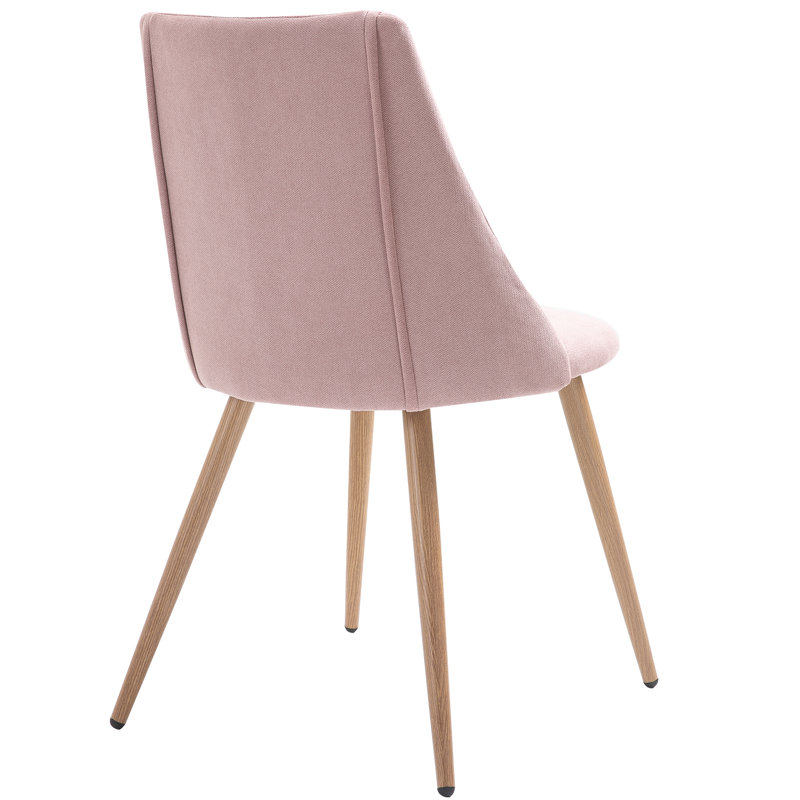Abeale 43cm H Polyester Blend Upholstered Side Chair, Pink