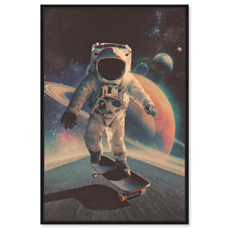 «Space Road», impression rétro sur toile par Notoriart, H 24 po x l 36 po, Structure noire