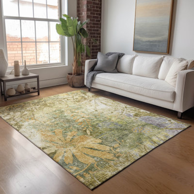 Tapis floral intérieur / extérieur lavable à la machine Lafferty ACN2223