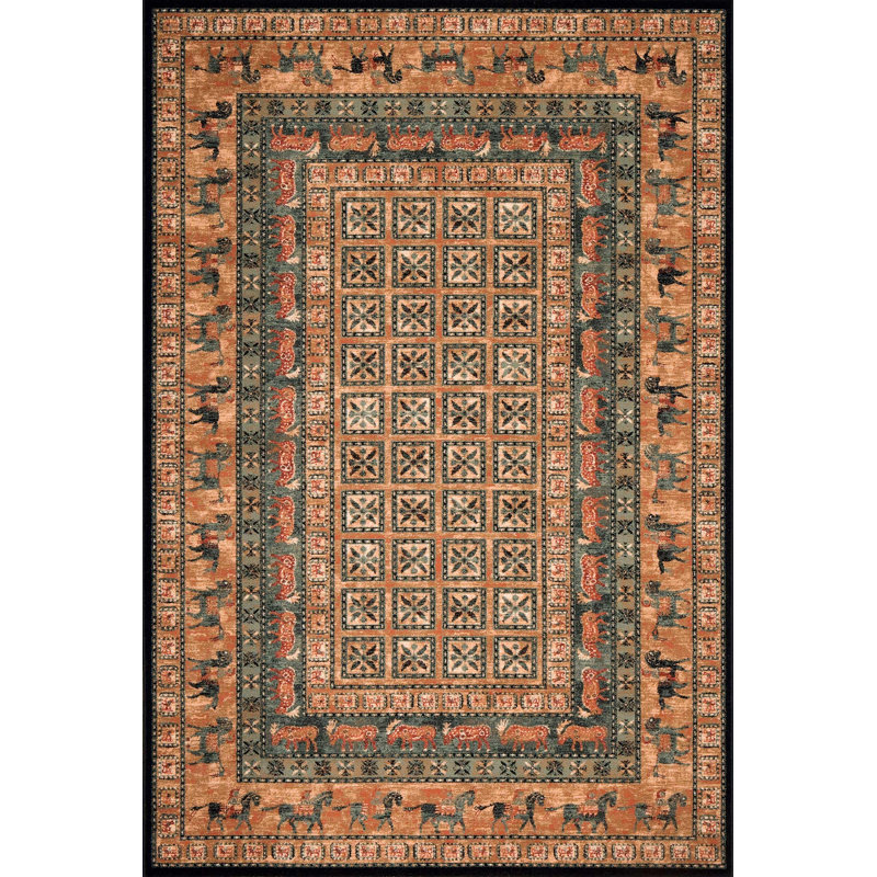 Pine Grove Oriental Wool Area Rug, Rectangle 80 x 160cm