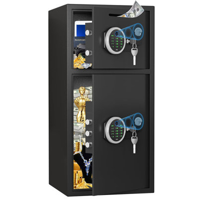 6.0 Cu Ft Extra Large Home Safe Box Fireproof Waterproof, Digital Home Security Safe Box With Deposit Slot & Metal Storage Box