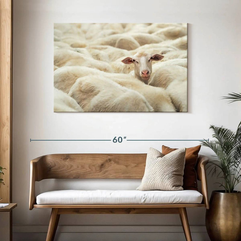 Brampt Curious Sheep, 30" H x 45" W