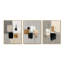 Formes noires avec minimalisme gris, mélange abstrait I - Minimalisme abstrait, impression sur toile 3 pièces-129072788-129072792