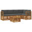  Ensemble de canapé 6 pièces en bois d'acacia naturel et anthracite massif