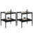 Coffee Table and End tables Set of 3, Tempered Glass Table with MDF layer, Modern Tables for Living Room , Gray Glass-1589476492