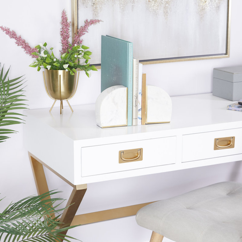 Serre-livres CosmoLiving par Cosmopolitan, Blanc