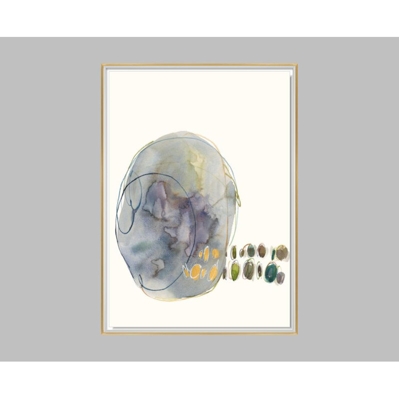 Modern Abstract V Painting by Sara Brown, Glass Framed Custom, 34" H x 24" W x 1.5" D