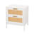 Irma 2 - Drawer Rattan Nightstand End table in White