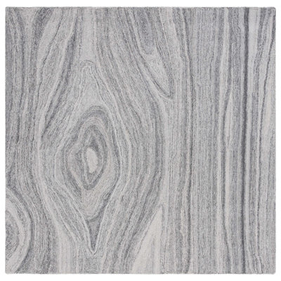 Tapis gris en laine touffeté à la main Chineme