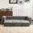 Boneless modular Chenille sofa with 3 Ottomans-1907122243