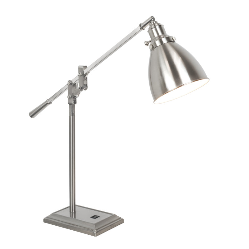 Lampe de bureau USB en nickel brossé 29 po Marshallton