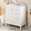 Ensemble de meuble-lavabo moderne avec meuble-lavabo, meuble de rangement pour salle de bain avec porte à fermeture douce et 3 tiroirs, structure en bois massif