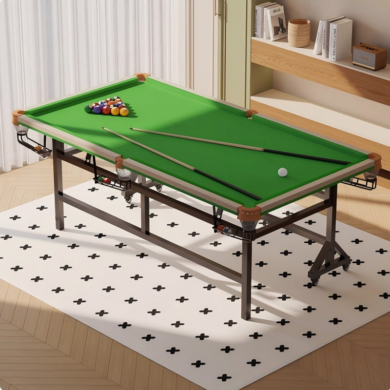 78.74"Foot Foldable Pool Table with Casters, 33.46" H x 78.74" W x 47.24" D