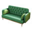 Avec élément tulipe - cuir PU 2 places rembourré moderne, coussins décoratifs en forme de boulette relaxante, structure en bois massif pour l'équilibre, structure à deux énergie facile à assembler