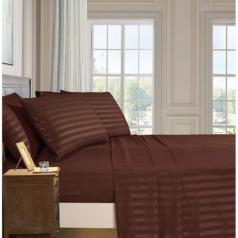 Microfiber Sheet Set, Full Sheet Set + Fitted Sheet + 4 Pillowcases, Chocolate