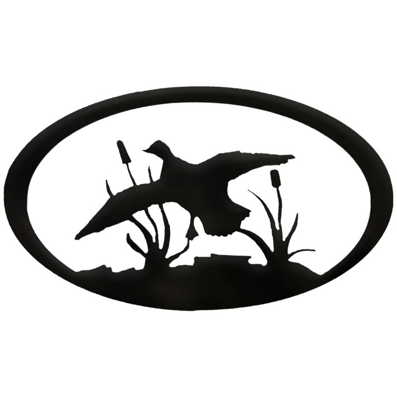 Art mural ovale en acier Dugout Creek Designs, Noir martelé