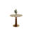 33" Round Dining Table with Marble-Style Top and Gold Pedestal Base — Modern Chic for Small Spaces-727955446