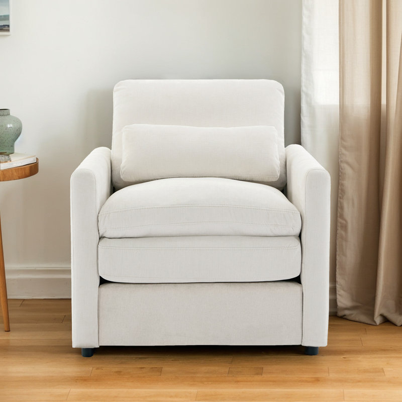 Canapé rembourré surdimensionné et confortable, Chenille beige