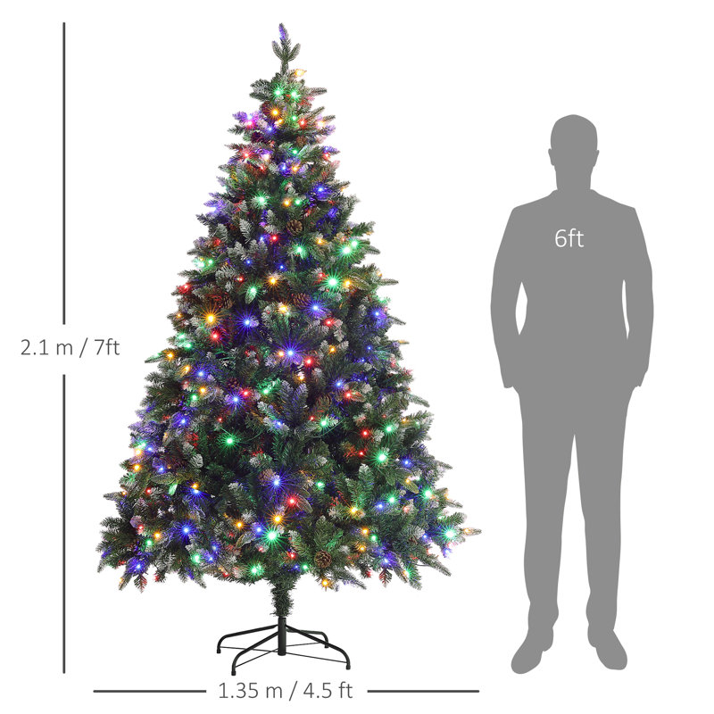 Lighted Artificial Pine Christmas Tree, 6'