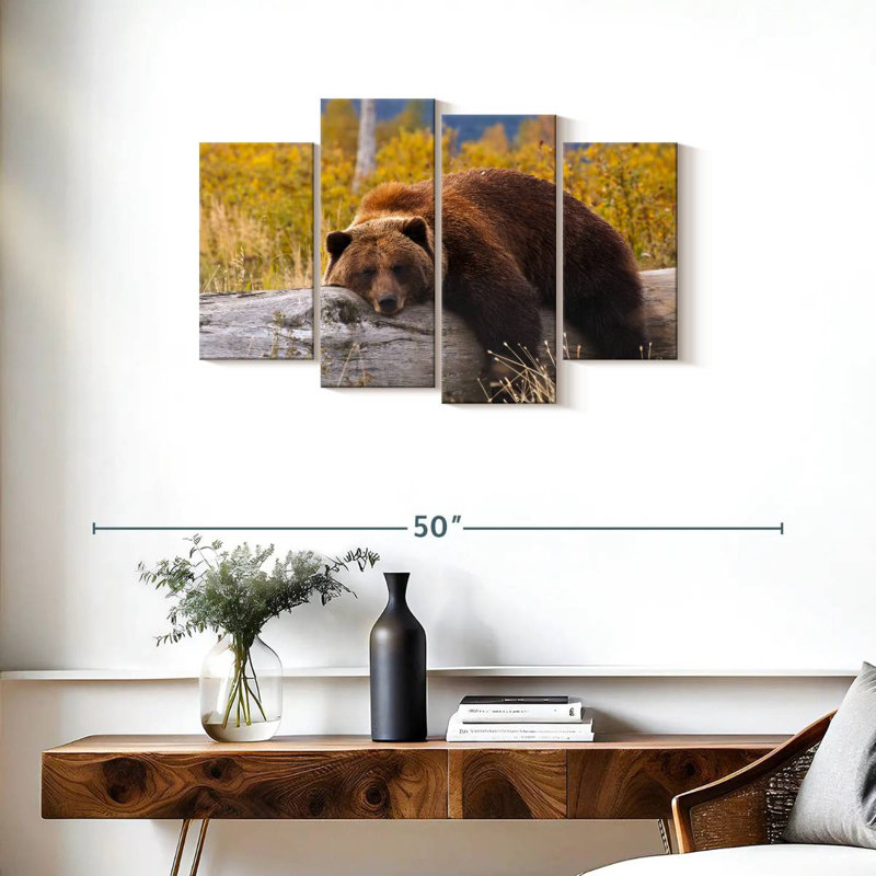 Brampt Resting Grizzly Bear, 22" H x 36" W