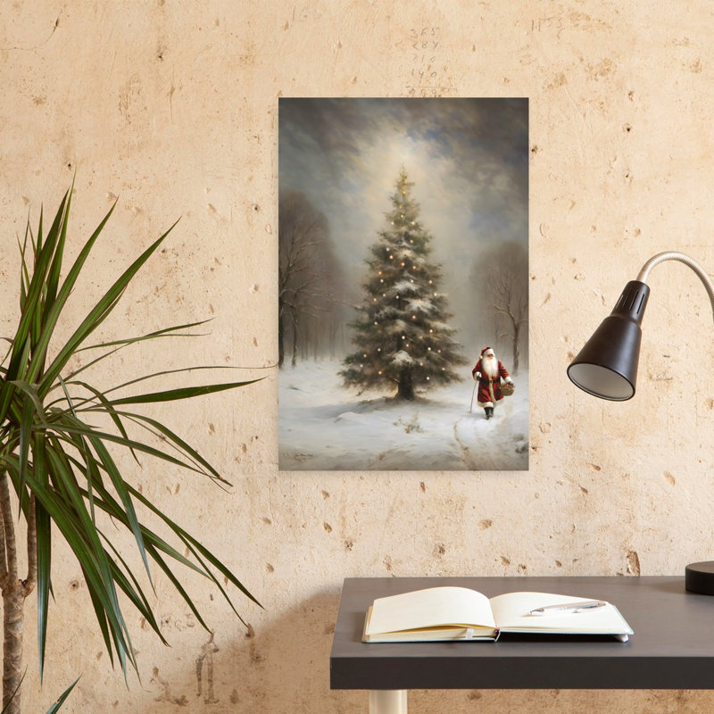 Arbre de Noël abstrait arbre de Noël contemporain paysage art d'hiver, H 24 po x l 16 po