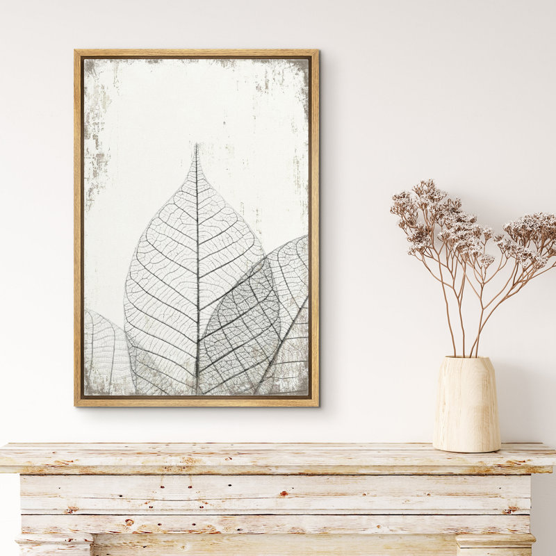 «Translucent Leaves II», reproduction d'art sur toile encadrée, Toile encadrée dorée, H 36 po x l 24 po x P 2 po