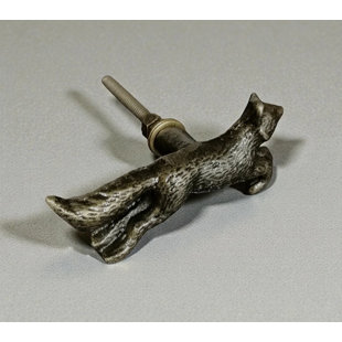 Antique Bronze Running Fox Knob