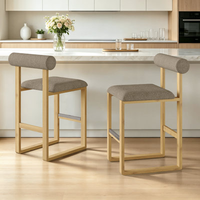 Tabouret de bar et de comptoir rembourré avec base en bois Brayden