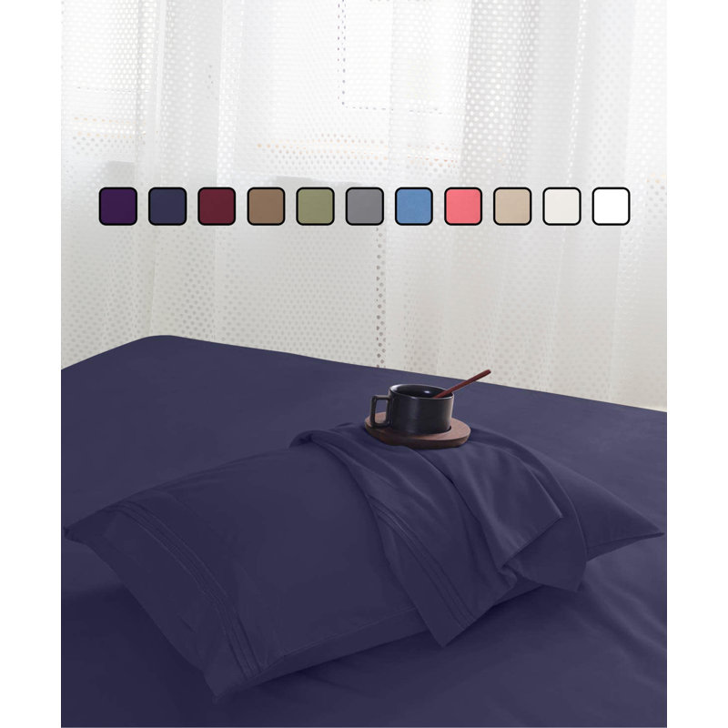 Greeny Green Luxury Bamboo Rayon Sheet Set, Navy Blue