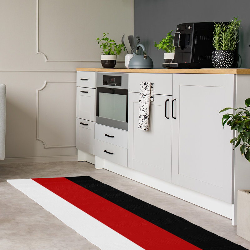 Tapis de zone rouge/noir, Tapis de couloir 2 pi 6 po x 8 pi